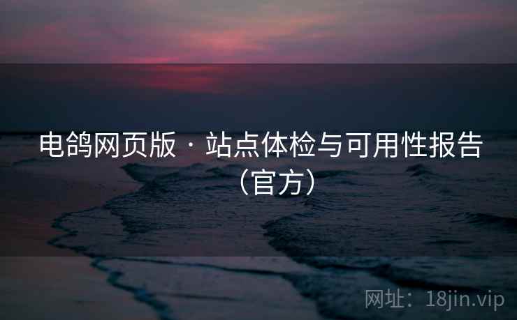 电鸽网页版 · 站点体检与可用性报告(官方)