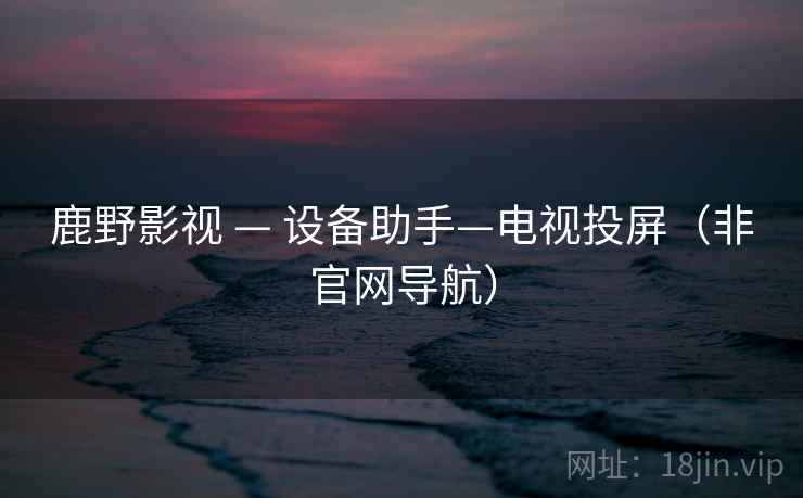 鹿野影视 — 设备助手—电视投屏(非官网导航)